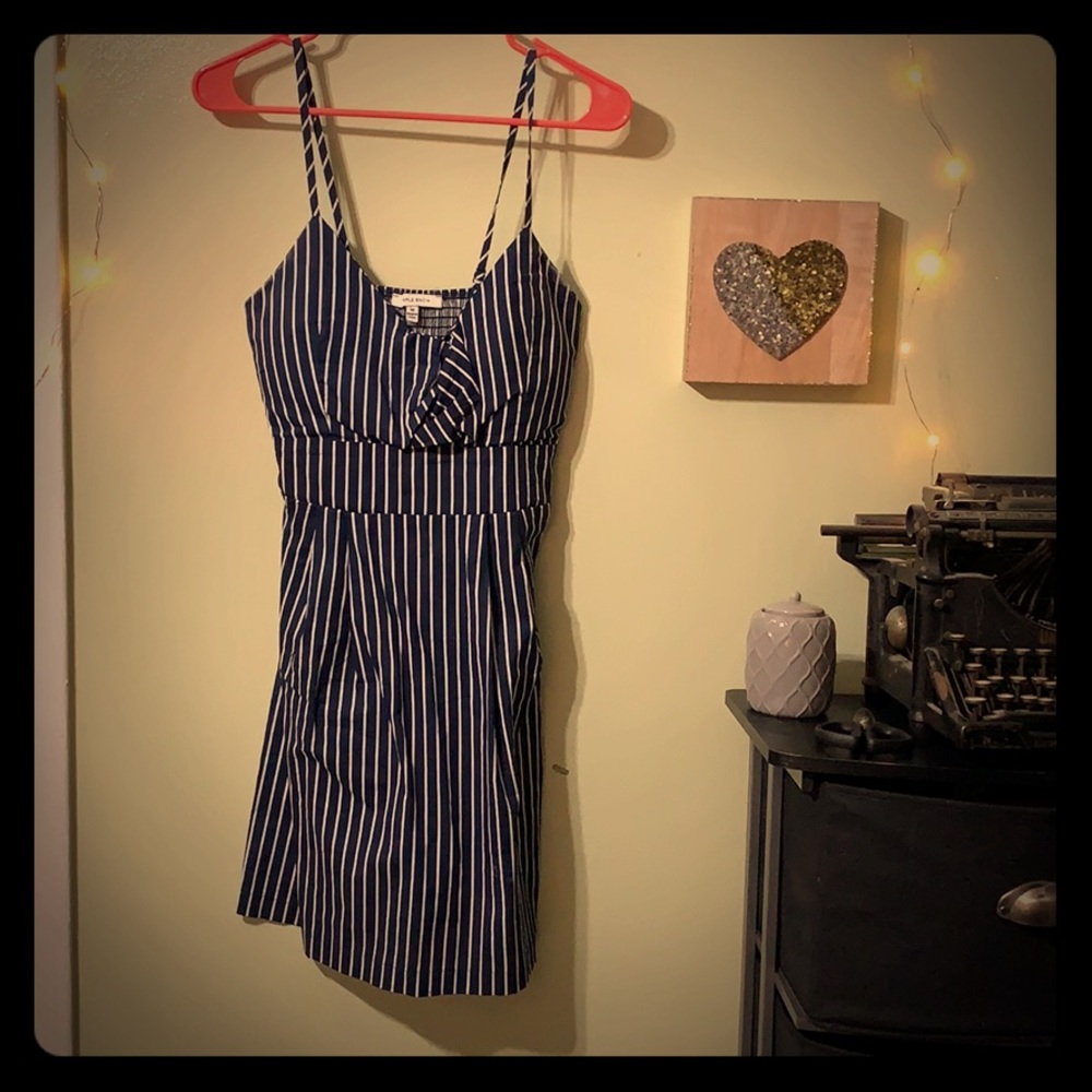 Navy Blue Stripe Purple Snow Dress